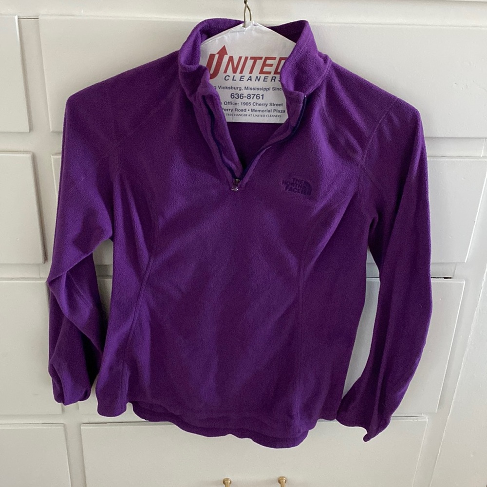 Purple north face pull over